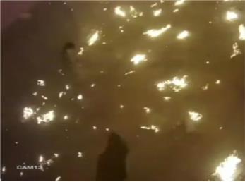 فیلم دوربین مداربسته از لحظه سقوط هواپیمای اوکراینی