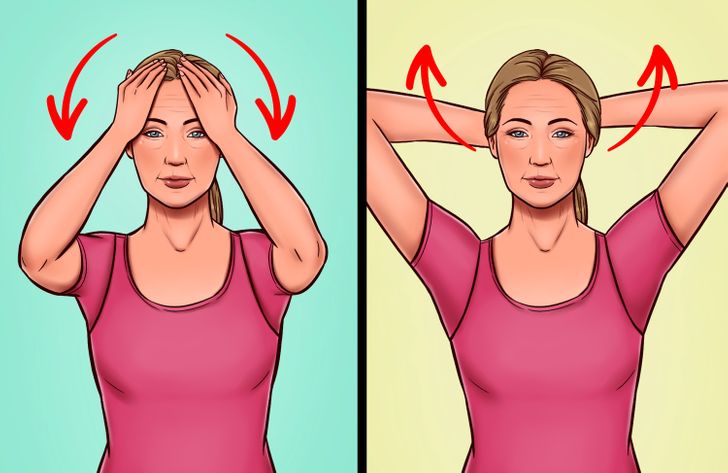 تمرین پیشانی برای رفع غبغب