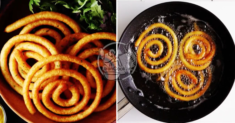 شیب زمینی پفکی دسر یا عصرانه