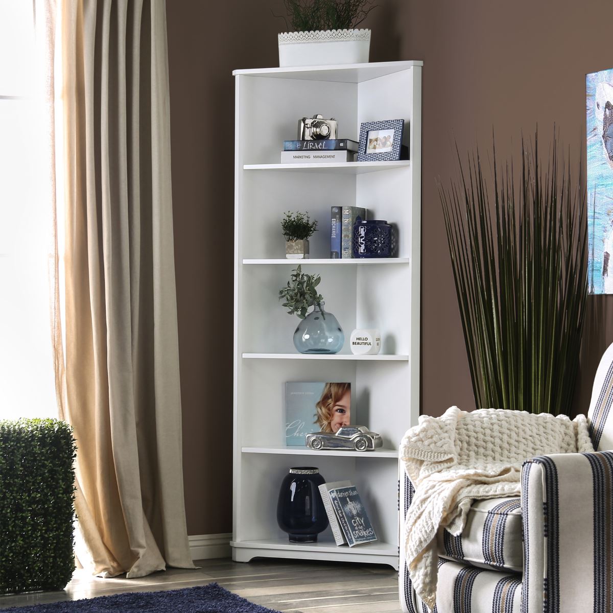 کتابخانه یا قفسه در کنج
