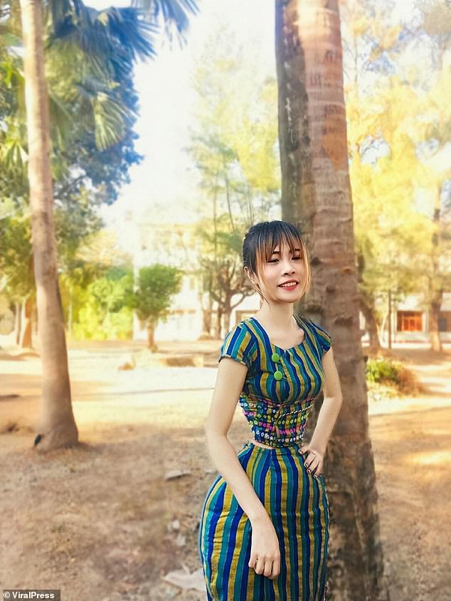 زن میانماری که ادعا میکند دور کمرش فقط ۳۴ سانتیمتر است