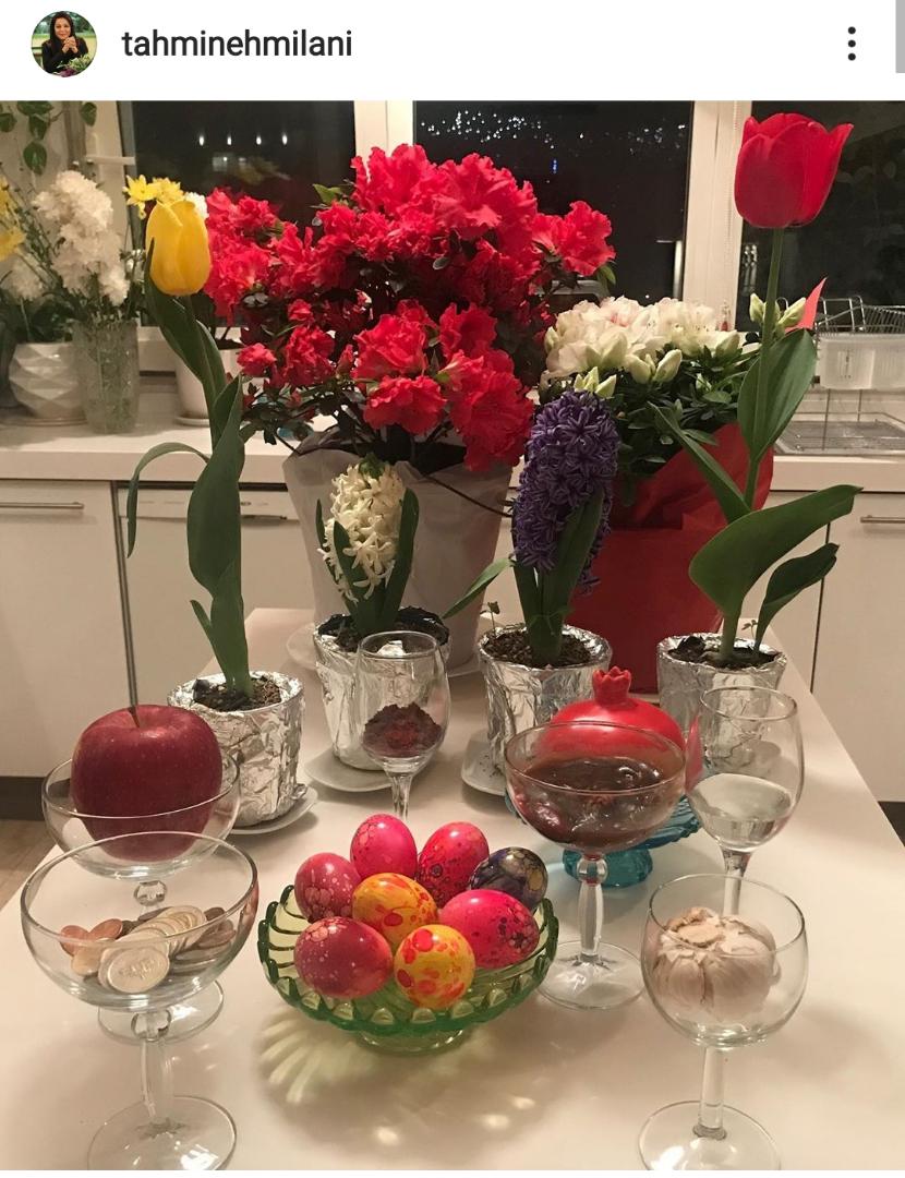عکس سفره هفت سین تهمینه میلانی